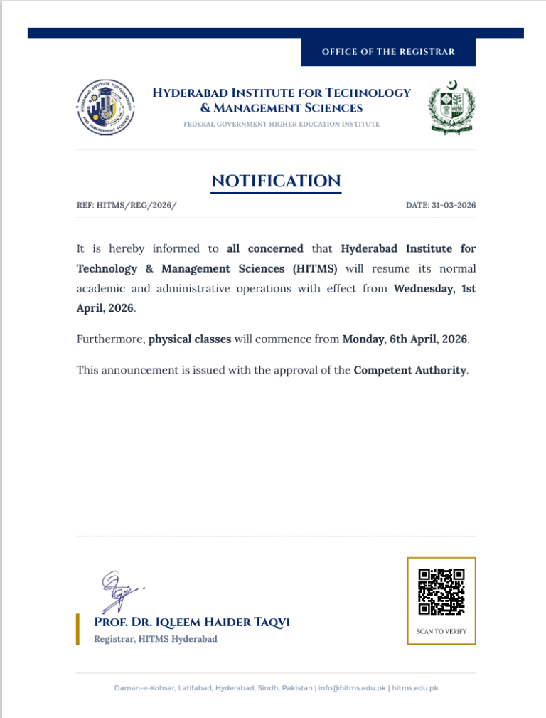 Notification Regarding Resumption of Classes