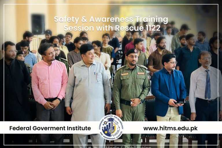 A Safety and Awareness Seminar was conducted at HITMS by Rescue 1122 (SERS)